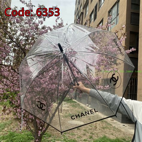 chanel umbrella transparent